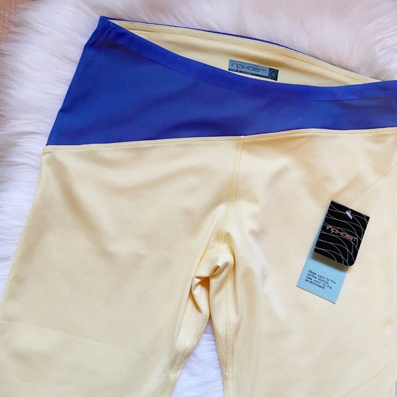 inphorm yellow blue cropped capri leggings sz s - Picture 4 of 6